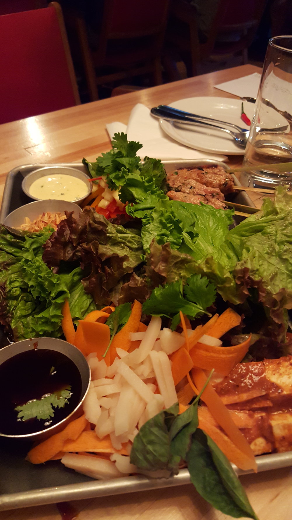 A finished platter, these were lettuce wraps you built yourself. My mom loved them.